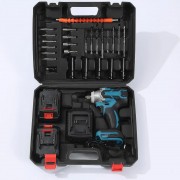 Ударный гайковерт на аккумуляторе с дополнительными насадками 25 штук и 2АКБ в кейсе