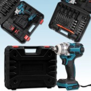 Ударный гайковерт на аккумуляторе с дополнительными насадками 25 штук и 2АКБ в кейсе