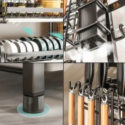 Сушилка двухуровневая для посуды из нержавеющей стали Черная Удобная сушилка для посуды