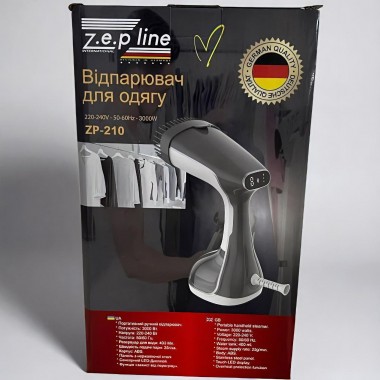 Вертикальный отпариватель Zepline ZP-210 — 3000 Вт, Серый сенсорное управление, Германия Вертикальный отпариватель Zepline ZP-210 — 3000 Вт, Серый сенсорное управление, Германия