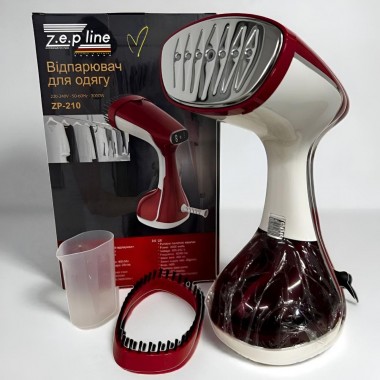 Ручной отпариватель для одежды Красный Zepline ZP-210 — быстрый пар, деликатный уход, 400 мл