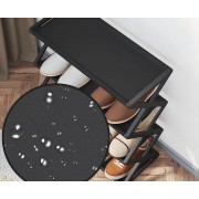 Полочка для обуви с 4 разборными уровнями в черном цвете, стильная полка обувная 42х18.5х49.5 см