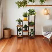 Стойка-полка для цветов из дерева и металла, многоярусная (CVT-8)