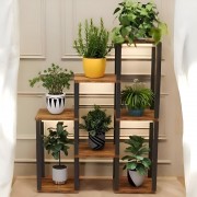 Стойка-полка для цветов из дерева и металла, многоярусная (CVT-8)