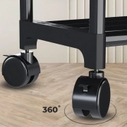 Двойная стойка-вешалка 112×56×30 см на колёсах с полкой для обуви YH9918-1