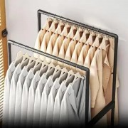 Двойная стойка-вешалка 112×56×30 см на колёсах с полкой для обуви YH9918-1