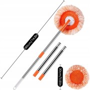 Универсальная швабра для влажной и сухой уборки с телескопической ручкой и 3 насадками из микрофибры