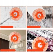 Универсальная швабра для влажной и сухой уборки с телескопической ручкой и 3 насадками из микрофибры