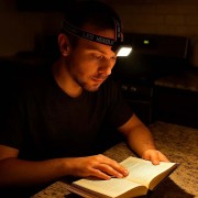 Налобный фонарь (белый и красный свет), от USB, KX309-Cob / Налобный фонарик / Фонарь на голову