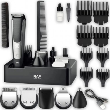 Аккумуляторная машинка 18 в 1 с набором насадок и аксессуарами RAF R.4202 На подставке