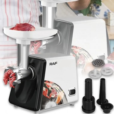 Электрическая мясорубка в металлическом корпусе мощностью 2500Вт RAF R.3367 Белая