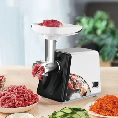 Электрическая мясорубка в металлическом корпусе мощностью 2500Вт RAF R.3367 Белая