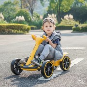 Детский электромобиль Go-Kart складной / Желтый на аккумуляторе 6V / С регулируемой рамой, до 50 кг HL-B6