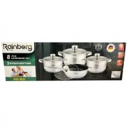 Набор кастрюль из нержавеющей стали Rainberg RB-605 | 8 предметов
