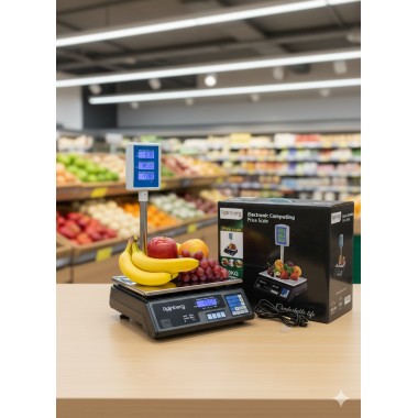 Торговые весы Rainberg RB-304 со стойкой и аккумулятором Черные