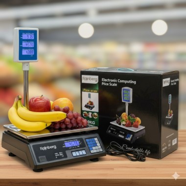 Торговые весы Rainberg RB-304 со стойкой и аккумулятором Черные