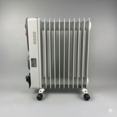 Масляный обогреватель напольный 11FAN на 2900 Вт Масляный электрообогреватель на 11 секций