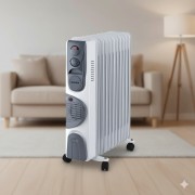 Масляный обогреватель напольный 11FAN на 2900 Вт Масляный электрообогреватель на 11 секций