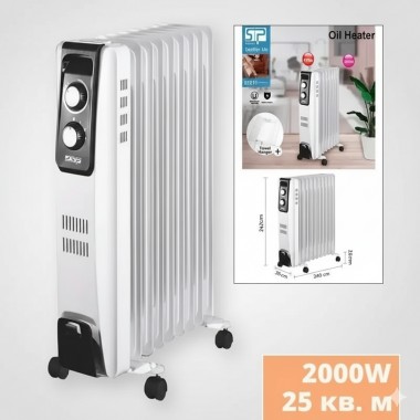 Обогреватель радиаторный масляный DSP KD3021 2000Вт Бытовой электрорадиатор радиатор на 9 секций