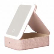 Дорожная бьюти-косметичка с LED зеркалом на аккумуляторе Розовый