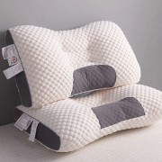 Ортопедическая прямоугольная подушка 48x74 см с поддержкой шеи и спины Pillow-01 Бело-серая