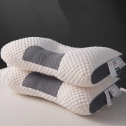 Ортопедическая прямоугольная подушка 48x74 см с поддержкой шеи и спины Pillow-01 Бело-серая