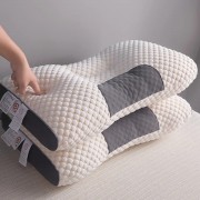 Ортопедическая прямоугольная подушка 48x74 см с поддержкой шеи и спины Pillow-01 Бело-серая