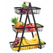 Фруктовница Лофт 3 яруса, металлическая корзина-органайзер для кухни на стол