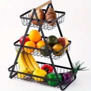 Фруктовница Лофт 3 яруса, металлическая корзина-органайзер для кухни на стол
