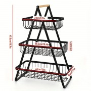 Фруктовница Лофт 3 яруса, металлическая корзина-органайзер для кухни на стол