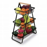 Фруктовница Лофт 3 яруса, металлическая корзина-органайзер для кухни на стол