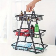 Фруктовница Лофт 3 яруса, металлическая корзина-органайзер для кухни на стол