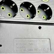 Сетевой фильтр питания UA Power Socket F09U на 185 см 3 розетки +4USB +Type-C Port , сетевой удлинитель