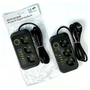Сетевой фильтр питания UA Power Socket F09U на 185 см 3 розетки +4USB +Type-C Port , сетевой удлинитель
