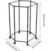 Напольная вешалка для одежды с поворотным механизмом на 360° и колесами