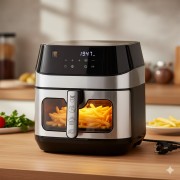 Аерофритюрниця мультипечь с регулировкой температури и сенсорным управлением Domotec MS-3222 2800 Вт 12 л для дома Black