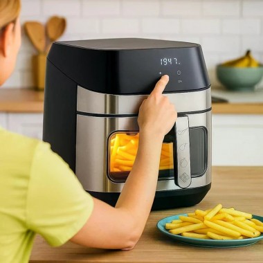 Аерофритюрниця мультипечь с регулировкой температури и сенсорным управлением Domotec MS-3222 2800 Вт 12 л для дома Black Аерофритюрниця мультипечь с регулировкой температури и сенсорным управлением Domotec MS-3222 2800 Вт 12 л для дома Black