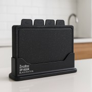 Набор разделочных досок Zepline ZP-00220 Черный — 5 предметов с подставкой