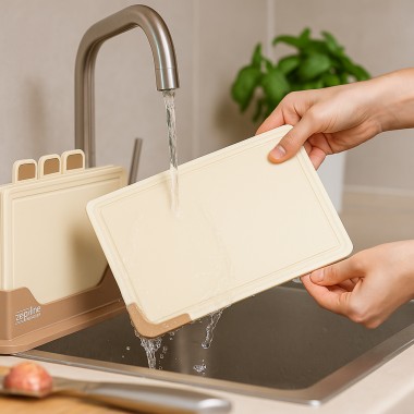 Кухонный набор досок Zepline ZP-00220 Коричневый — 5 штук, с удобной подставкой