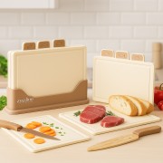 Кухонный набор досок Zepline ZP-00220 Коричневый — 5 штук, с удобной подставкой