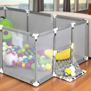 Детский манеж с сетчатыми стенками, баскетбольным кольцом и воротами KP-82 180х120х62см