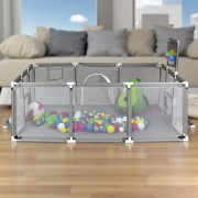 Детский манеж с сетчатыми стенками, баскетбольным кольцом и воротами KP-82 180х120х62см