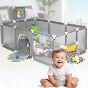 Детский манеж с сетчатыми стенками, баскетбольным кольцом и воротами KP-82 180х120х62см