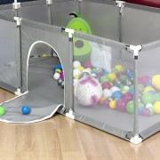 Детский манеж с сетчатыми стенками, баскетбольным кольцом и воротами KP-82 180х120х62см