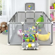 Детский манеж с сетчатыми стенками, баскетбольным кольцом и воротами KP-82 180х120х62см