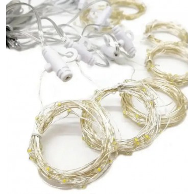 Новогодняя яркая USB гирлянда-штора на 200 LED 3х2 м и 10 нитей SFK-43 Теплый белый Новогодняя яркая USB гирлянда-штора на 200 LED 3х2 м и 10 нитей SFK-43 Теплый белый