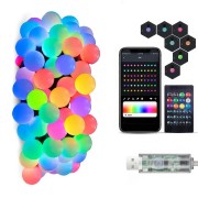 Умная гирлянда Матовый шарик с пультом управления и управлением с телефона SFK-03 Bluetooth USB 10 м