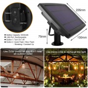 Декоративная гирлянда с солнечной панелью Ретро лампа SFK-13 Водонепроницаемые светодиодные лампы-гирлянда