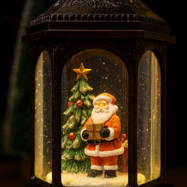Новогодний снежный светильник-декор LED «Фонарь» HC-D004 с 8 рождественскими мелодиями, USB-кабель, 12.5×11×27.2 см Новогодний снежный светильник-декор LED «Фонарь» HC-D004 с 8 рождественскими мелодиями, USB-кабель, 12.5×11×27.2 см