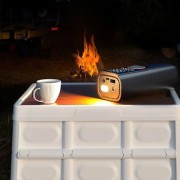 Портативный компрессор с цифровым дисплеем, LED-фонариком и набором насадок ATJ-9566 3х2000mAh